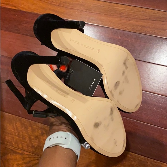 ❌SOLD❌ Zara Ankle Strap Sandals w/Rhinestones - Picture 5 of 6